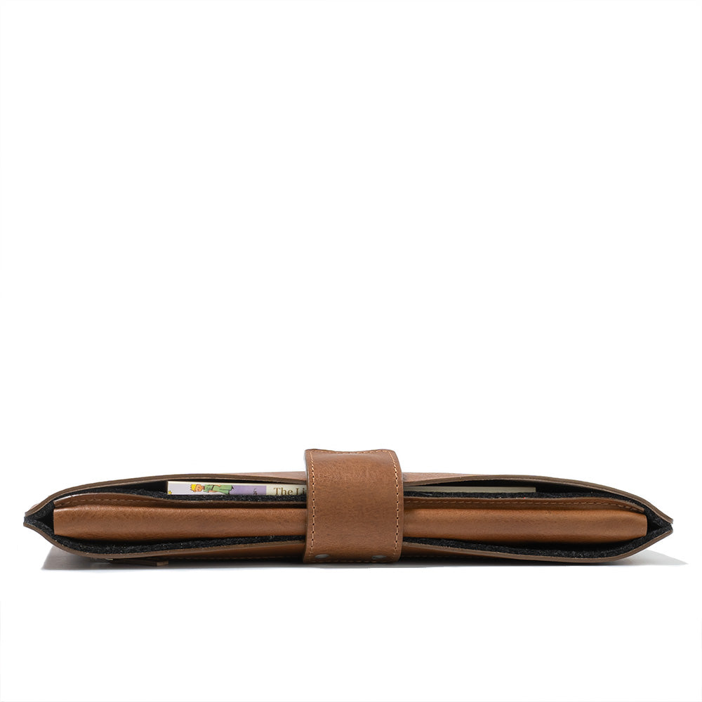 Leather Sleeve for iPad with Magnetic Strap-2