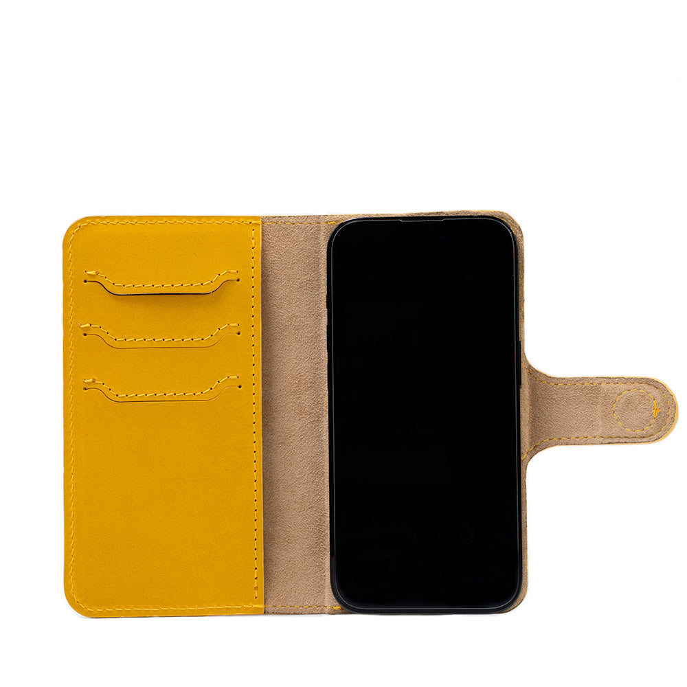 iPhone 14 series Leather MagSafe Folio Case Wallet with Grip-12