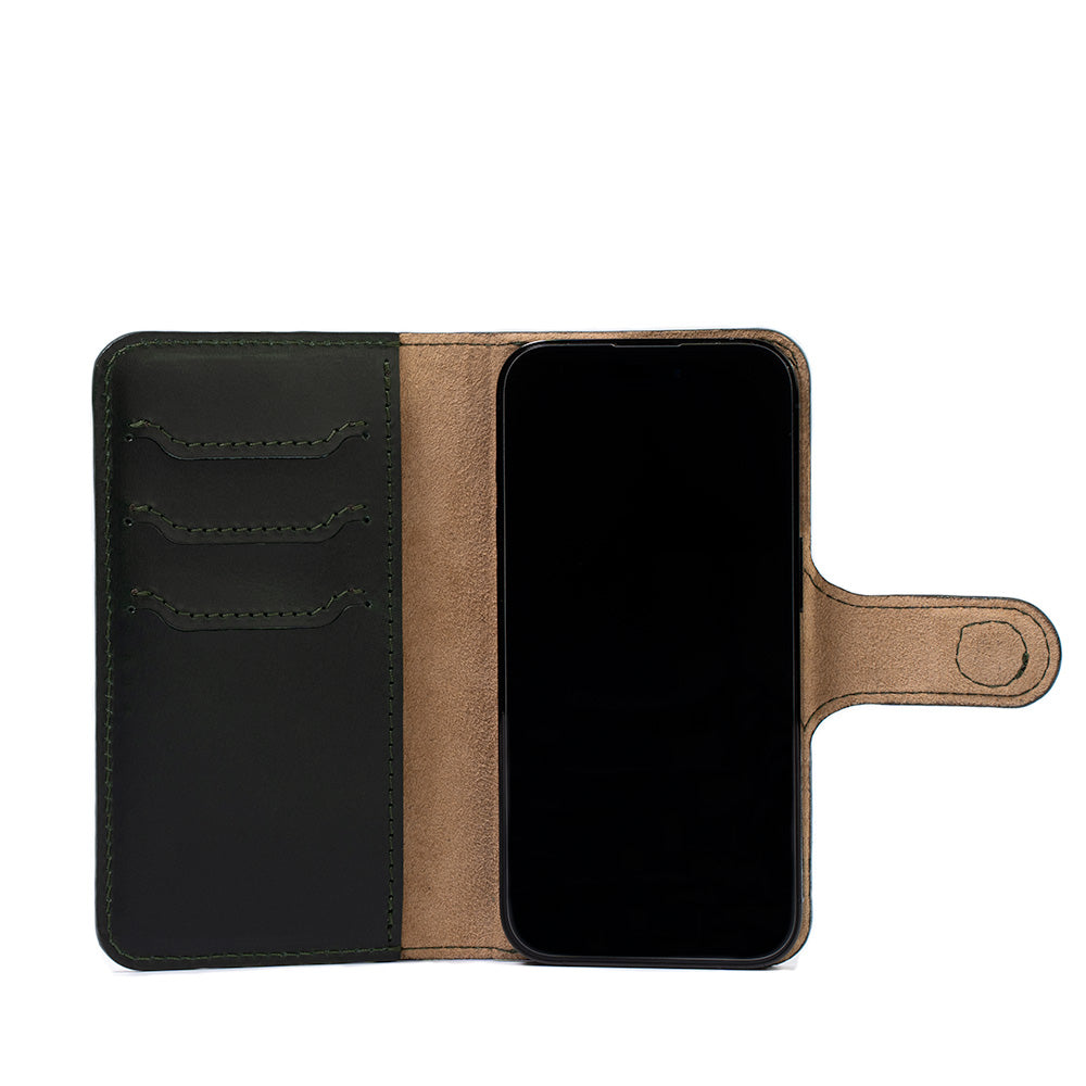 iPhone 14 series Leather MagSafe Folio Case Wallet with Grip-7