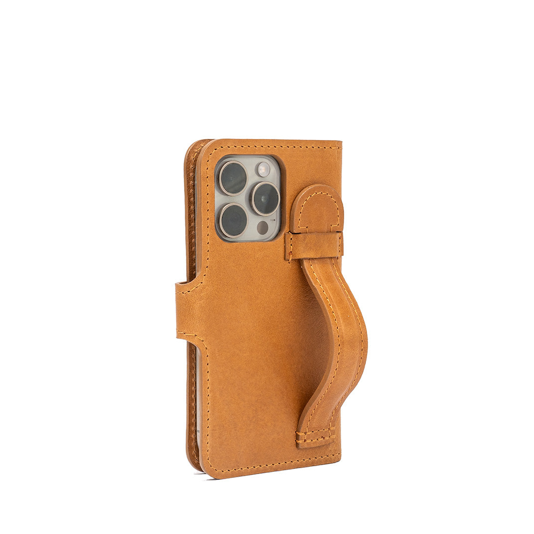 iPhone 15 series Leather MagSafe Folio Case Wallet with Grip-10