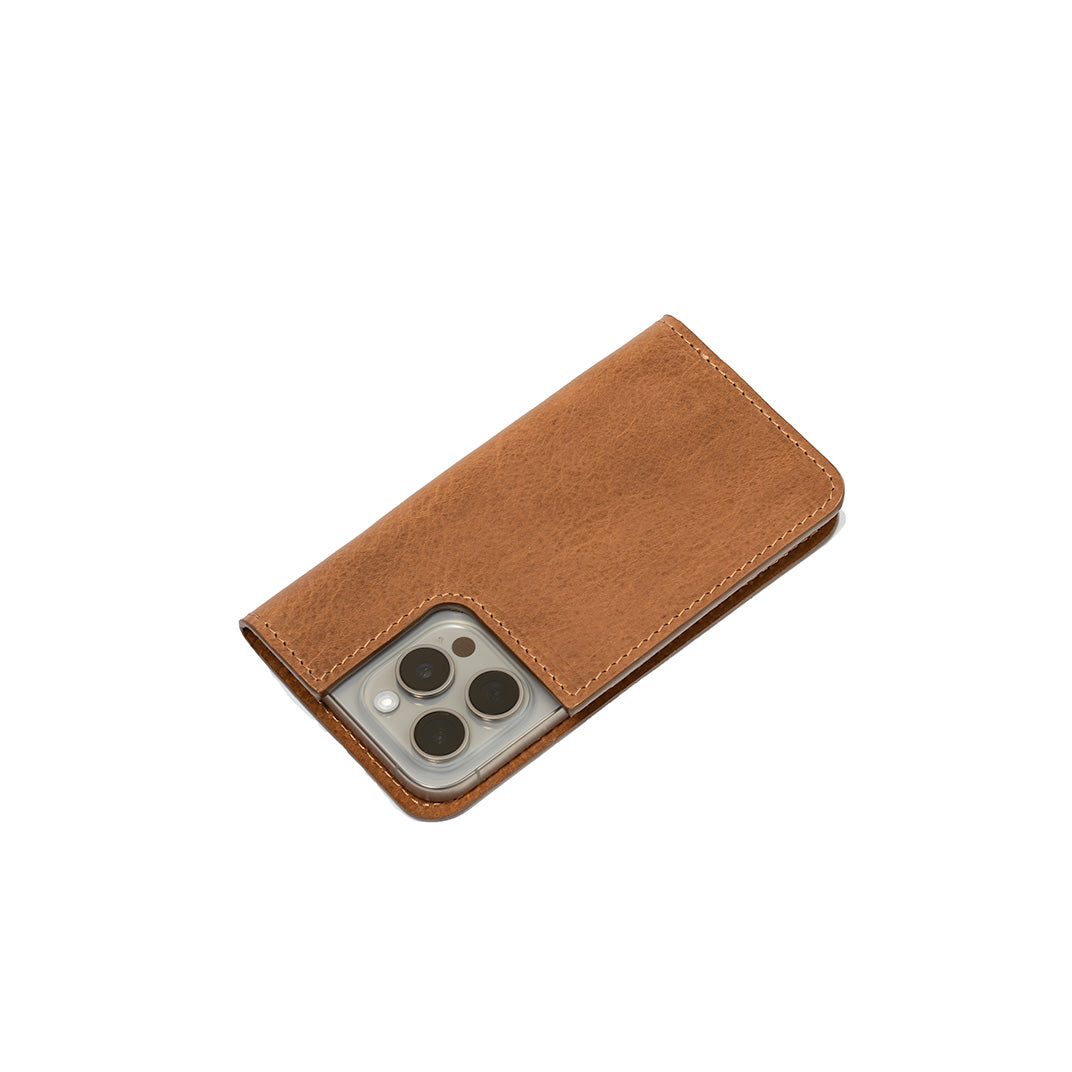 iPhone 16 series Leather Folio Case Wallet with MagSafe - The Minimalist 5.0-5