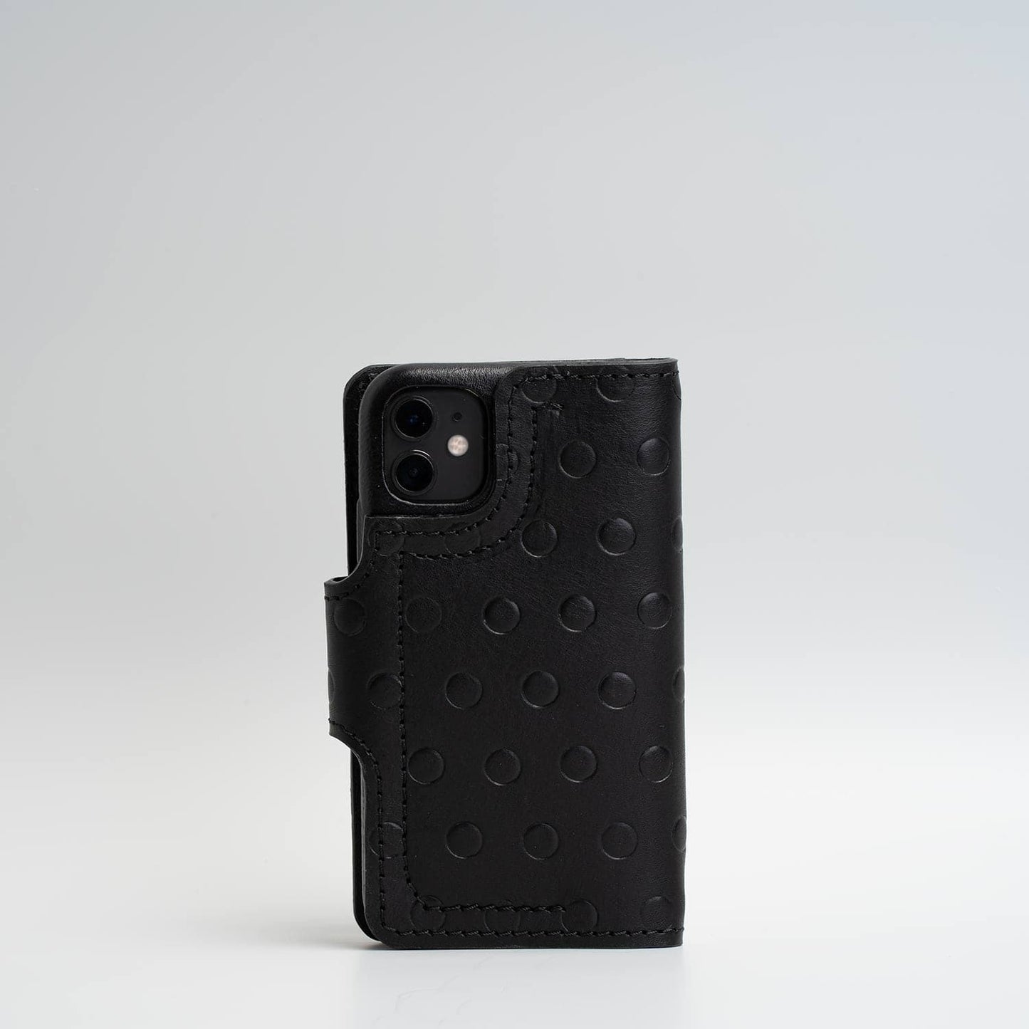 Leather crossbody case for iPhone 11 - Polka-2
