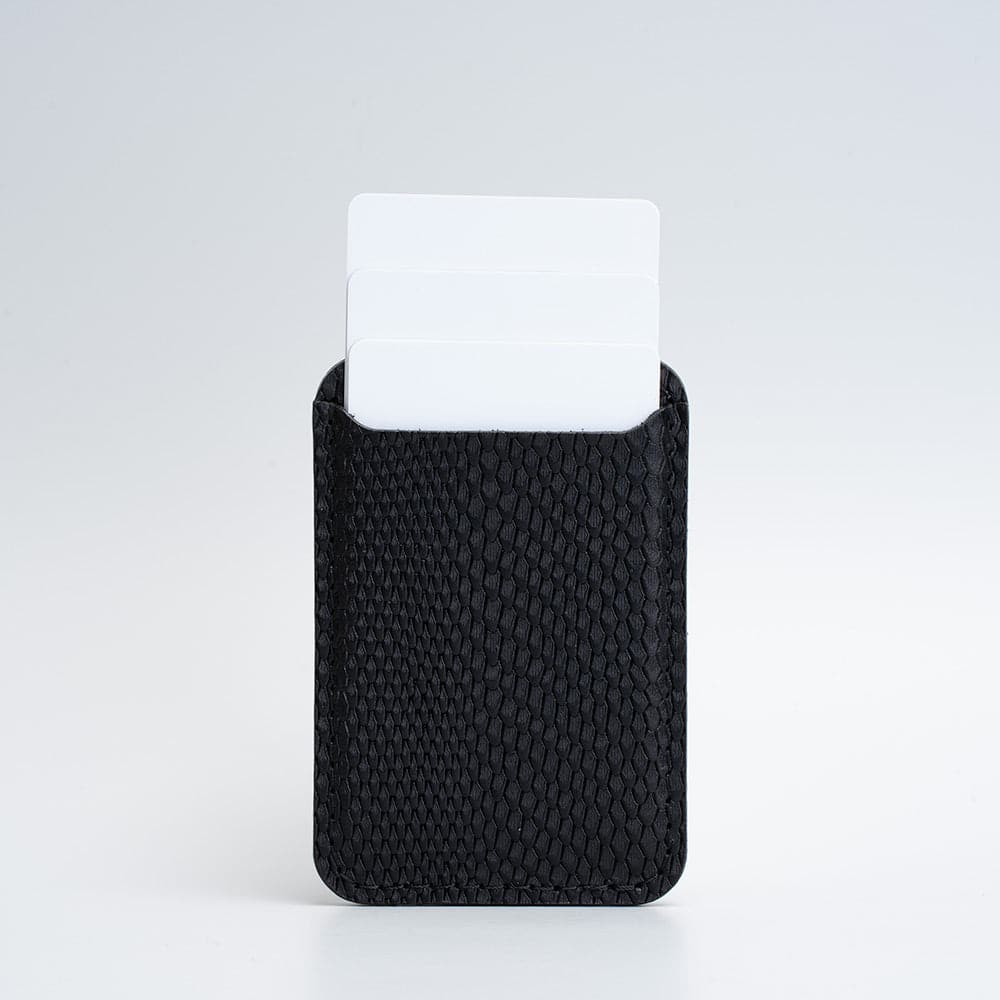 Leather wallet with MagSafe - Embossed Snake Print-4