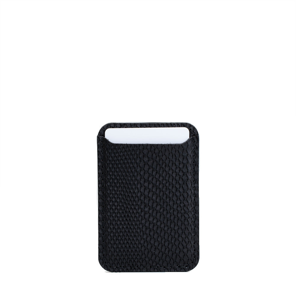 Leather wallet with MagSafe - Embossed Snake Print-1