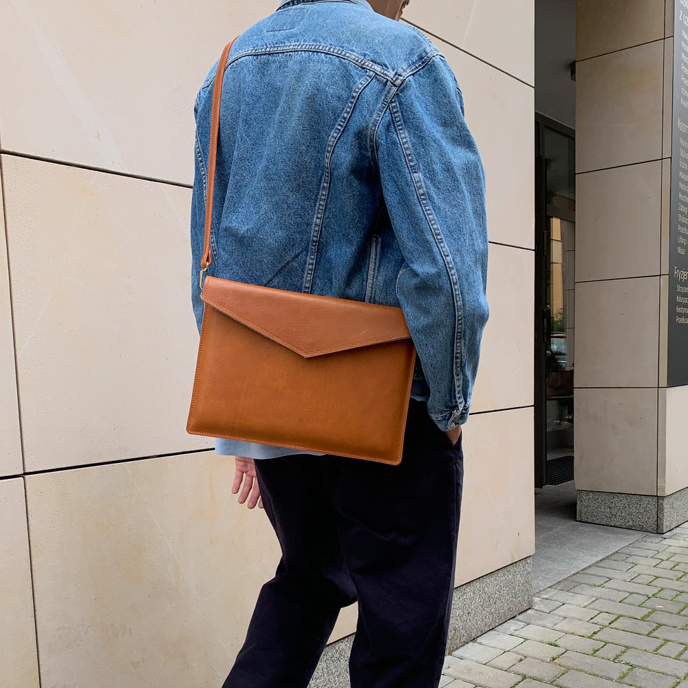 Leather MacBook Bag with Adjustable Strap-4