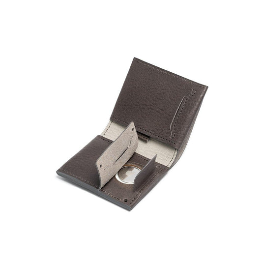 Slim leather AirTag Wallet billfold with secret pocket for AirTag and multiple card slots