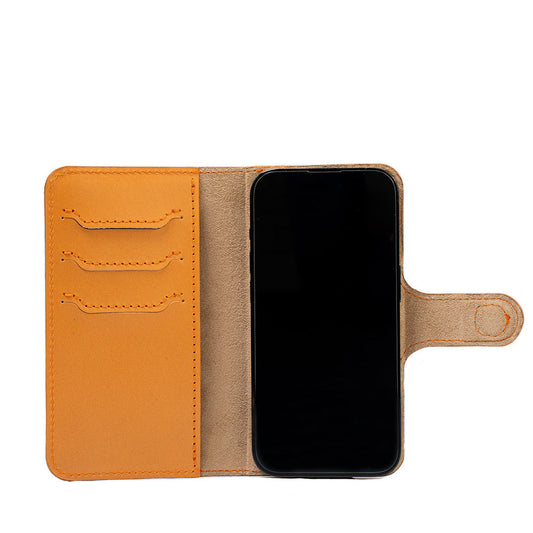 iPhone 15 series Top-Grain Leather Folio Case Wallet - Classic 4.0-0