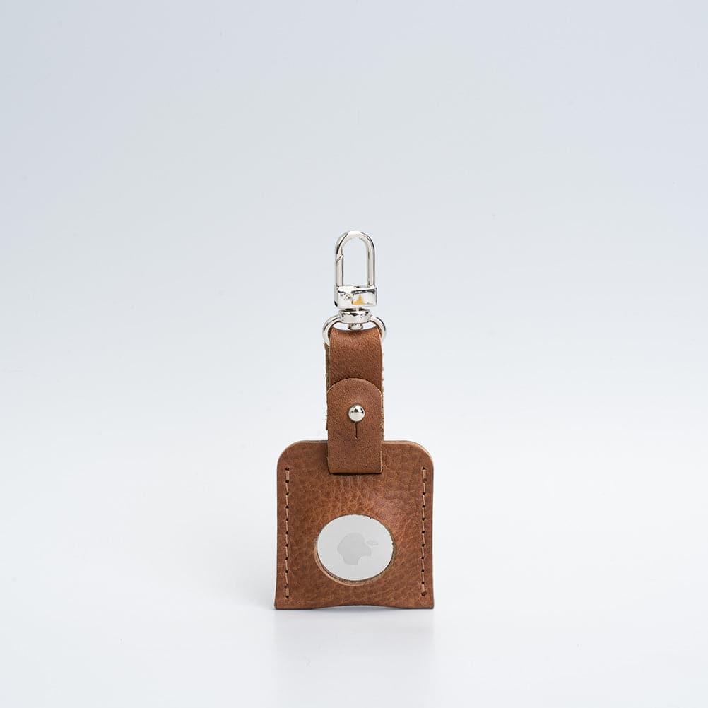 Leather AirTag bag charm with carabiner-1