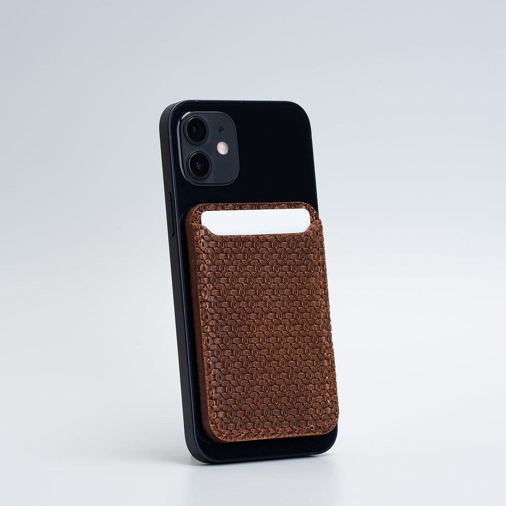 MagSafe leather wallet Geometric Net-2