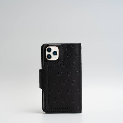 Leather crossbody case for iPhone 11 - Polka-4