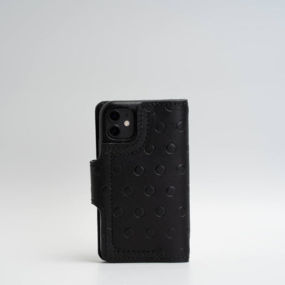 Leather crossbody case for iPhone 11 - Polka-2