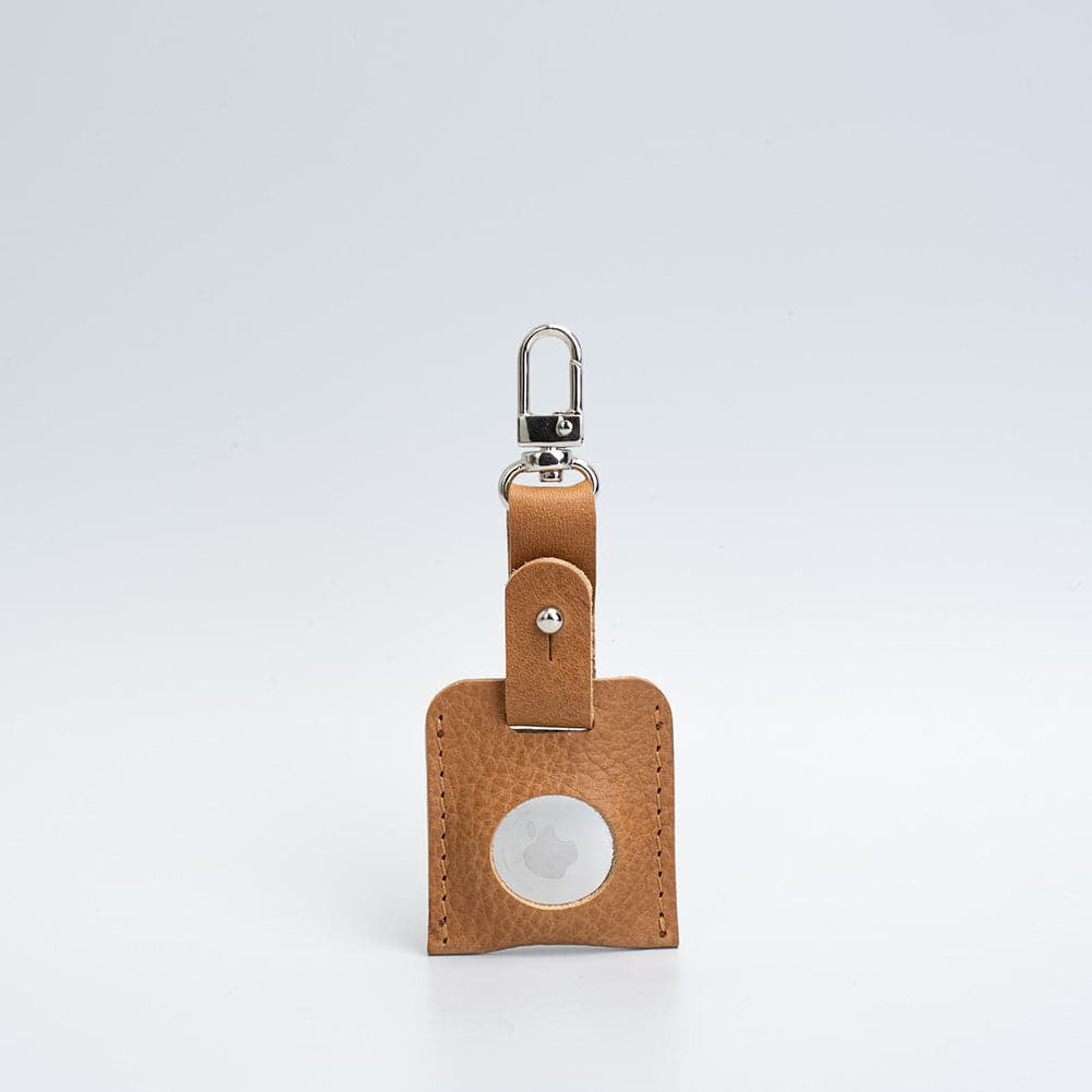 Leather AirTag bag charm with carabiner-6