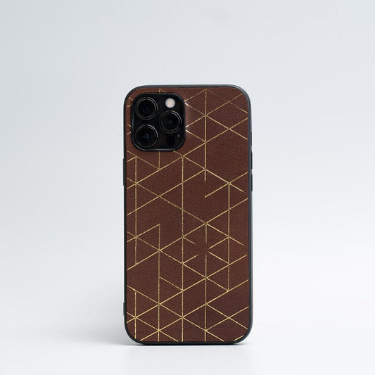 Leather case for iPhone 12 Pro Max - Gold Vectors-0