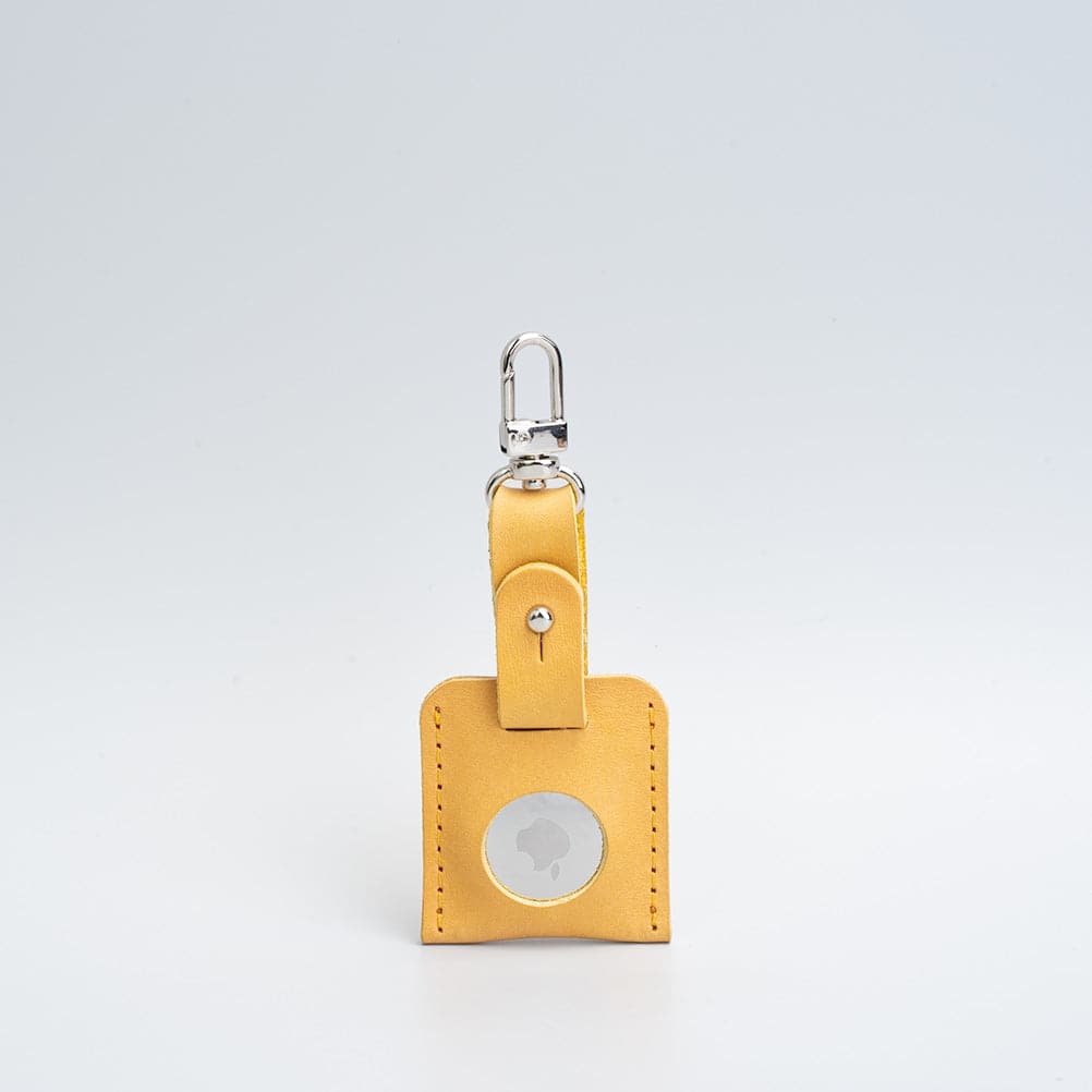 Leather AirTag bag charm with carabiner-2