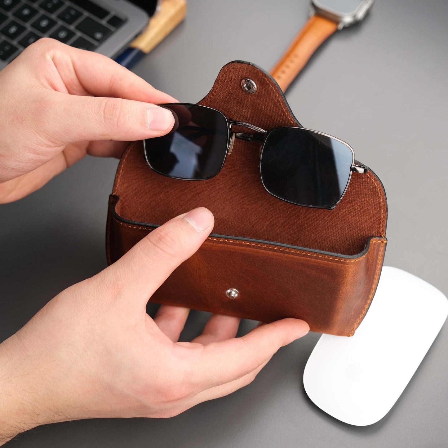 Rochester Full-Grain Leather Eyeglass Case-0