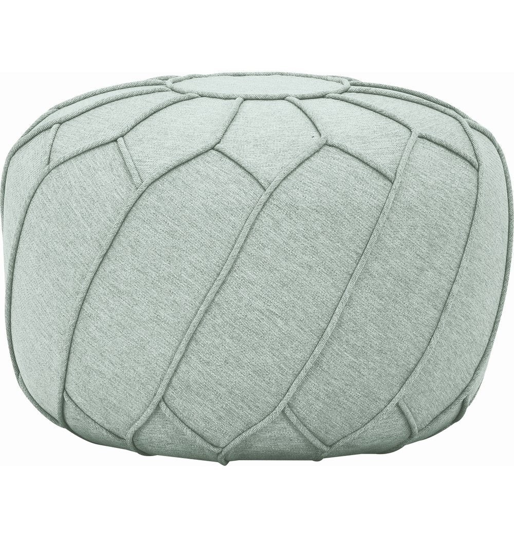 Saturn Ottoman/Pouf in aquamarine color with 61cm diameter and 40cm height