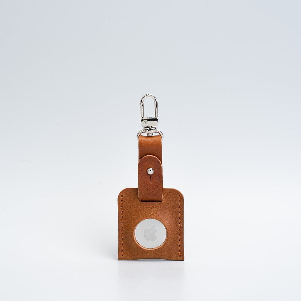Leather AirTag bag charm with carabiner-5