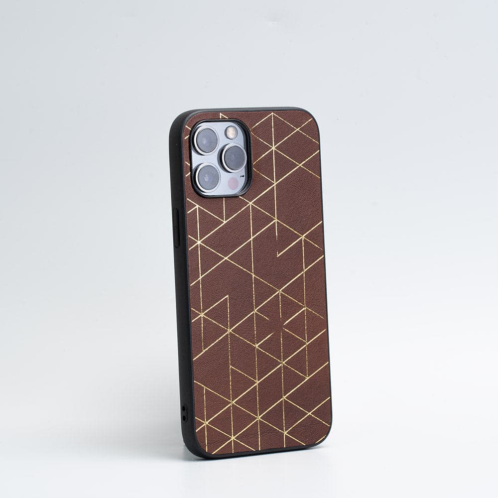 Leather case for iPhone 12 Pro Max - Gold Vectors-2