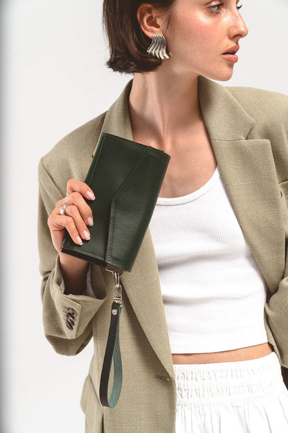 Leather AirTag Long Flap Wallet-1
